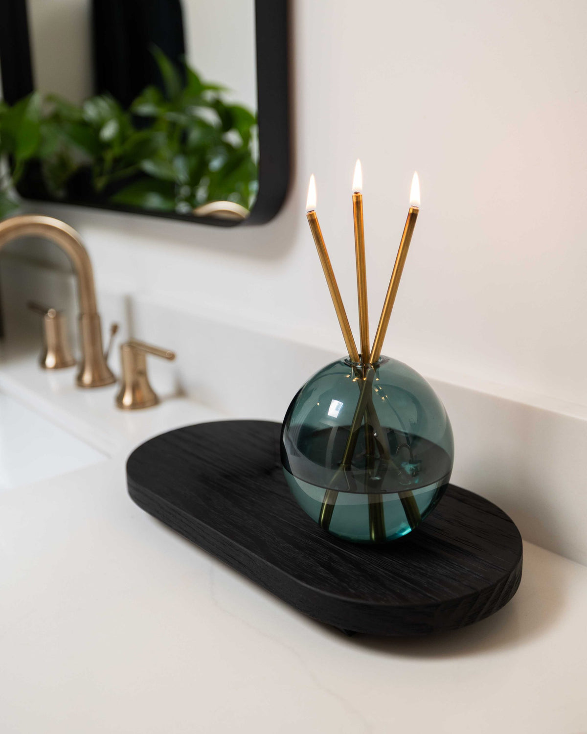 Black Burnt Wood Tray