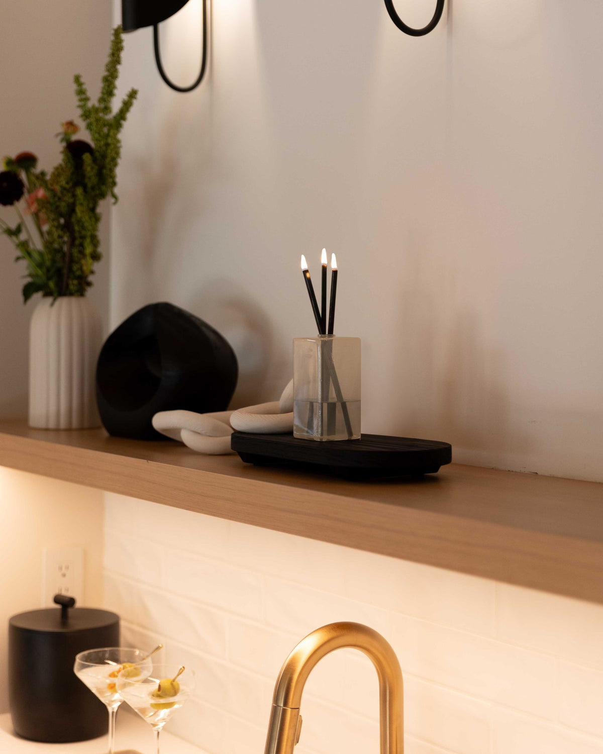Black Burnt Wood Tray