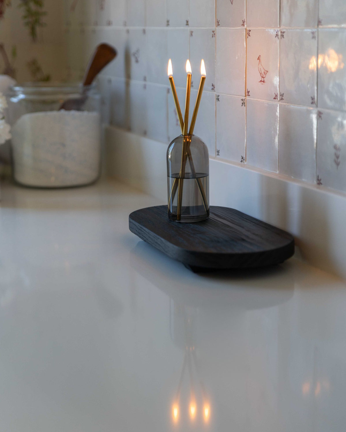 Black Burnt Wood Tray