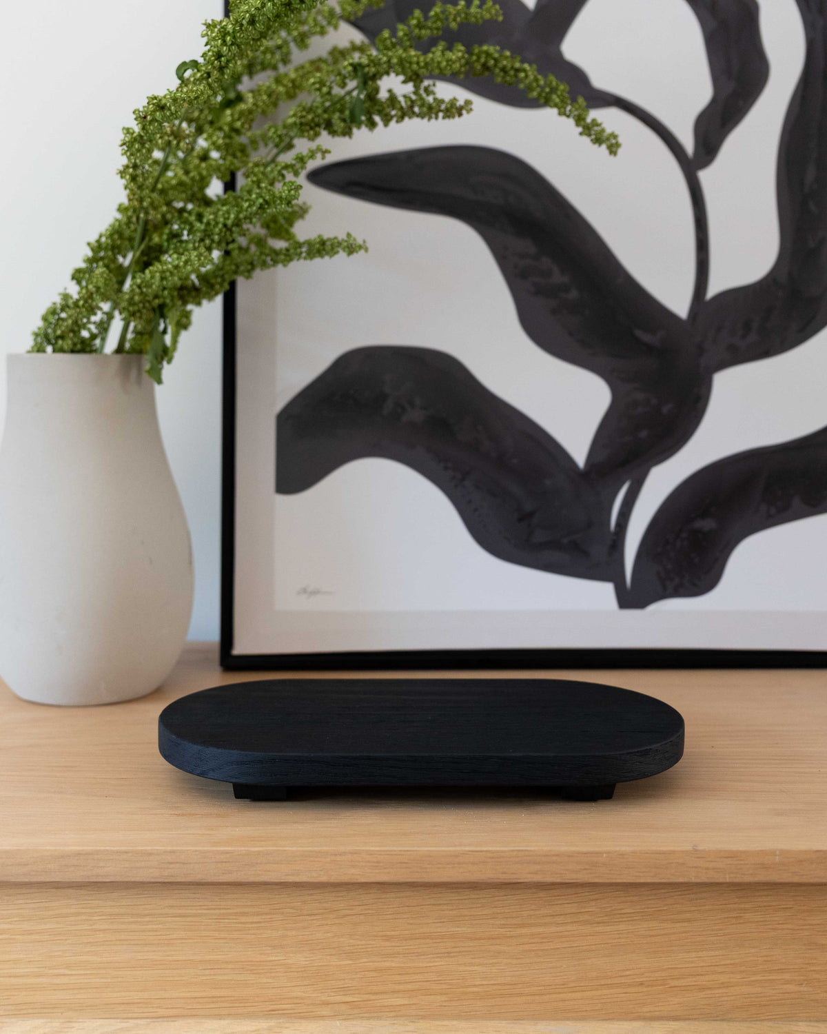 Black Burnt Wood Tray